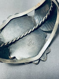 Hand Carved Chief Head Vintage Native American Navajo Turquoise Sterling Silver Bracelet-Nativo Arts
