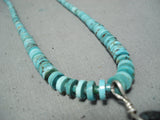 Hand Carved Vintage Native American Navajo Turquoise Leaf Sterling Silver Necklace-Nativo Arts