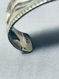 Hand Hammered Shell Native American Navajo Sterling Silver Bracelet-Nativo Arts