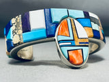 Happy Face Native American Navajo Turquoise Kachina Sterling Silver Bracelet-Nativo Arts