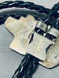 Harley Paquin Vintage Native American Zuni Jet Sterling Silver Bear Bolo Harley Paquin-Nativo Arts