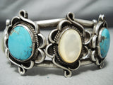 Heavier Vintage Native American Navajo Blue Diamond Turquoise Sterling Silver Bracelet-Nativo Arts