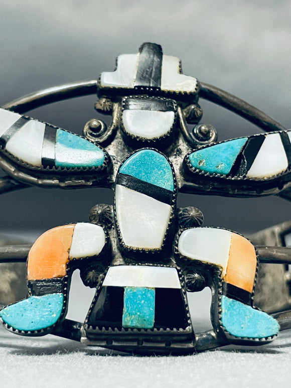 Heavier Vintage Native American Zuni Turquoise Sterling Silver Bracelet-Nativo Arts