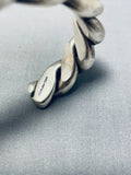 Heaviest Hand Woven Sterling Silver Vintage Native American Navajo Bracelet-Nativo Arts