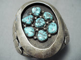 Heavy 100+ Gram Vintage Native American Navajo Spider Turquoise Sterling Silver Bracelet-Nativo Arts