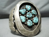 Heavy 100+ Gram Vintage Native American Navajo Spider Turquoise Sterling Silver Bracelet-Nativo Arts