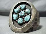 Heavy 100+ Gram Vintage Native American Navajo Spider Turquoise Sterling Silver Bracelet-Nativo Arts