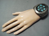 Heavy 100+ Gram Vintage Native American Navajo Spider Turquoise Sterling Silver Bracelet-Nativo Arts