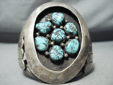 Heavy 100+ Gram Vintage Native American Navajo Spider Turquoise Sterling Silver Bracelet-Nativo Arts