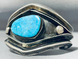 Heavy 121 Gram Vintage Native American Navajo Spiderweb Turquoise Sterling Silver Bracelet-Nativo Arts