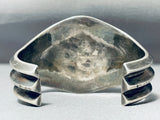 Heavy 121 Gram Vintage Native American Navajo Spiderweb Turquoise Sterling Silver Bracelet-Nativo Arts
