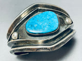 Heavy 121 Gram Vintage Native American Navajo Spiderweb Turquoise Sterling Silver Bracelet-Nativo Arts