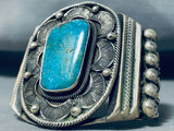 Heavy 126 Gram Vintage Native American Navajo Turquoise Sterling Silver Bracelet-Nativo Arts