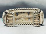 Heavy 127 Gram Vintage Native American Navajo Morenci Turquoise Sterling Silver Bracelet-Nativo Arts