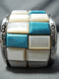 Heavy 82 Grams Vintage Native American Navajo Turquoise Sterling Silver Bracelet Old-Nativo Arts