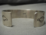 Heavy And Thick!! Native American Navajo Repoussed Button Sterling Silver Bracelet-Nativo Arts