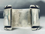 Heavy Best Vintage Native American Navajo Pearl Inlay Sterling Silver Bracelet-Nativo Arts