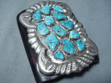 Heavy Big Vintage Native American Zuni Turquoise Sterling Silver Ketoh Bracelet-Nativo Arts