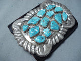 Heavy Big Vintage Native American Zuni Turquoise Sterling Silver Ketoh Bracelet-Nativo Arts