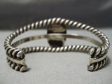Heavy Coiled Thick Vintage Native American Navajo Turquoise Sterling Silver Bracelet Old-Nativo Arts