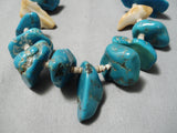 Heavy Crazy Chunky Vintage Native American Navajo Turquoise Heishi Necklace Old-Nativo Arts