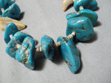 Heavy Crazy Chunky Vintage Native American Navajo Turquoise Heishi Necklace Old-Nativo Arts