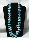 Heavy Crazy Chunky Vintage Native American Navajo Turquoise Heishi Necklace Old-Nativo Arts