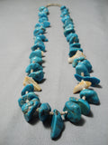 Heavy Crazy Chunky Vintage Native American Navajo Turquoise Heishi Necklace Old-Nativo Arts