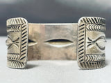 Heavy Hand Tooled Vintage Native American Navajo All Sterling Silver Bracelet-Nativo Arts