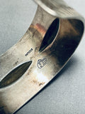 Heavy Hand Tooled Vintage Native American Navajo All Sterling Silver Bracelet-Nativo Arts