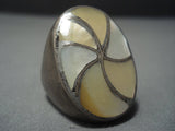 Heavy Heavy!! Vintage Navajo Sterling Native American Jewelry Silver Ring Old-Nativo Arts