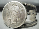 Heavy Huge Coin Vintage Native American Navajo Sterling Silver Bracelet Cuff-Nativo Arts