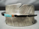 Heavy Intricate Detailed Vintage Native American Navajo Turquoise Sterling Silver Bracelet-Nativo Arts