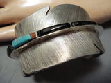 Heavy Intricate Detailed Vintage Native American Navajo Turquoise Sterling Silver Bracelet-Nativo Arts
