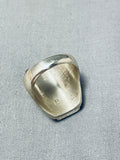 Heavy Kachina Native American Navajo Turquoise Sterling Silver Powerful Ring-Nativo Arts