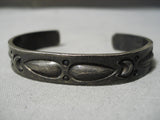Heavy Patina Vintage Native American Navajo Repoussed Galore Sterling Silver Bracelet-Nativo Arts
