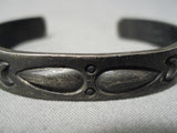 Heavy Patina Vintage Native American Navajo Repoussed Galore Sterling Silver Bracelet-Nativo Arts