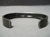 Heavy Patina Vintage Native American Navajo Repoussed Galore Sterling Silver Bracelet-Nativo Arts