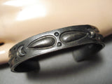 Heavy Patina Vintage Native American Navajo Repoussed Galore Sterling Silver Bracelet-Nativo Arts
