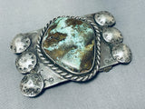 Heavy Royston Turquoise Vintage Native American Navajo Sterling Silver Buckle Old-Nativo Arts