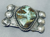 Heavy Royston Turquoise Vintage Native American Navajo Sterling Silver Buckle Old-Nativo Arts