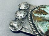 Heavy Royston Turquoise Vintage Native American Navajo Sterling Silver Buckle Old-Nativo Arts
