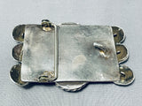 Heavy Royston Turquoise Vintage Native American Navajo Sterling Silver Buckle Old-Nativo Arts
