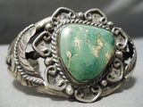 Heavy Thick Vintage Native American Navajo Cerrillos Turquoise Sterling Silver Bracelet Old-Nativo Arts