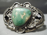 Heavy Thick Vintage Native American Navajo Cerrillos Turquoise Sterling Silver Bracelet Old-Nativo Arts