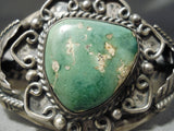 Heavy Thick Vintage Native American Navajo Cerrillos Turquoise Sterling Silver Bracelet Old-Nativo Arts