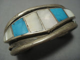 Heavy Thick Vintage Navajo Bisbee Turquoise Sterling Native American Jewelry Silver Bracelet-Nativo Arts