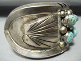 High Grade Vintage Native American Navajo #8 Turquoise Sterling Silver Bracelet-Nativo Arts