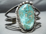 High Grade Vintage Native American Navajo Carico Lake Turquoise Sterling Silver Bracelet Old-Nativo Arts