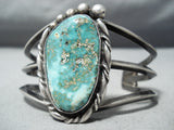 High Grade Vintage Native American Navajo Carico Lake Turquoise Sterling Silver Bracelet Old-Nativo Arts